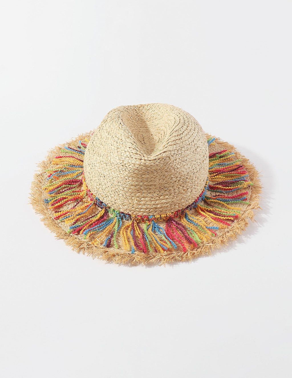 Modern Colorful Cotton Rope Tassel Straw Hat
