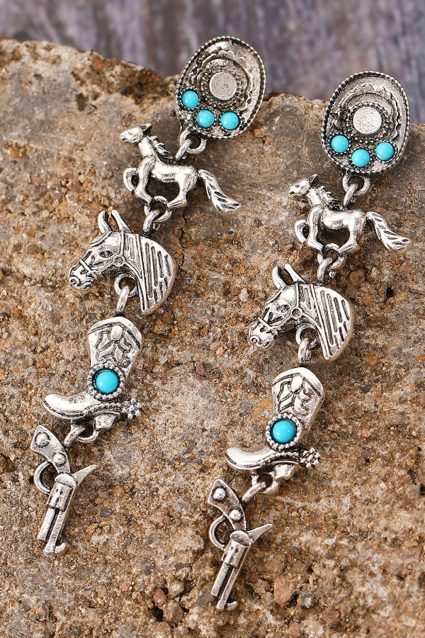 Statement Ladies Western Element Drop Earrings
