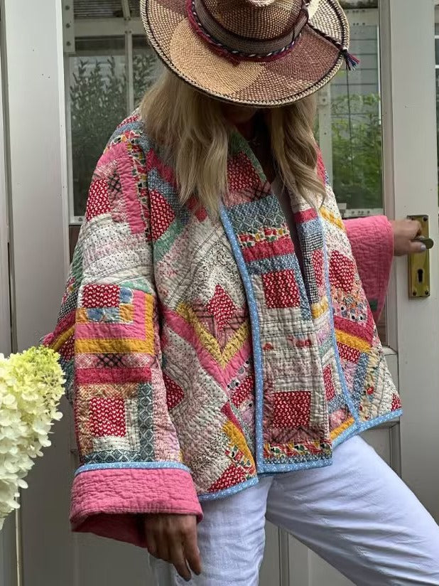 Quilted Jacket with Relaxed Fit and Print