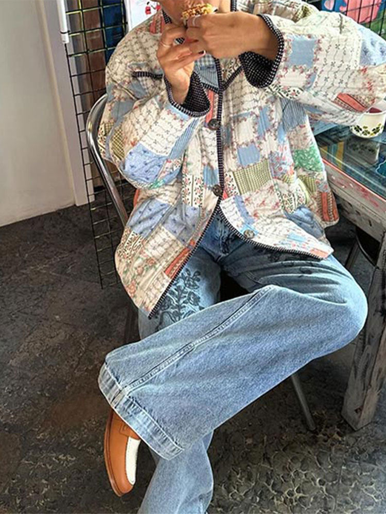 Jacket with Button Closure and Relaxed Fit
