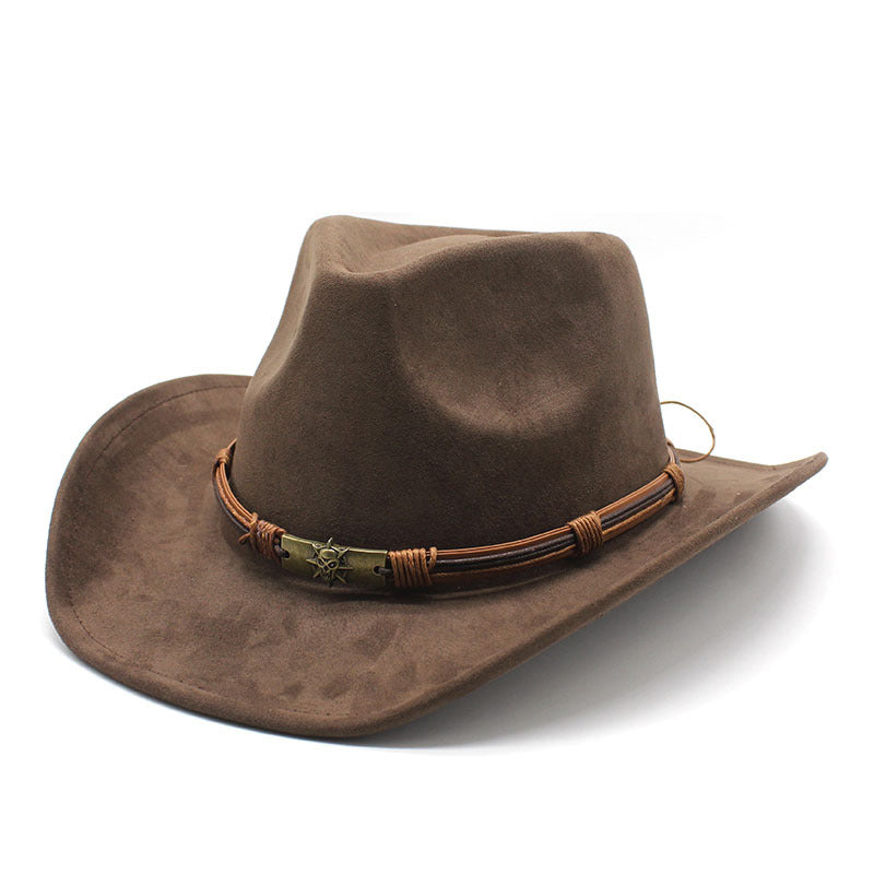 Modern Suede curled brim western cowboy hat
