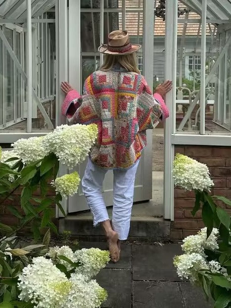 Quilted Jacket with Relaxed Fit and Print