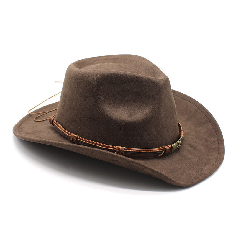 Modern Suede curled brim western cowboy hat