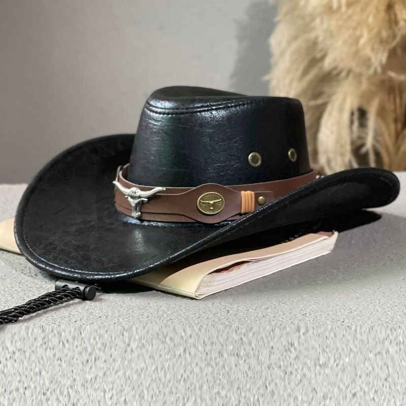 Modern Cowboy Cracked Bull Head Retro Knight Hat