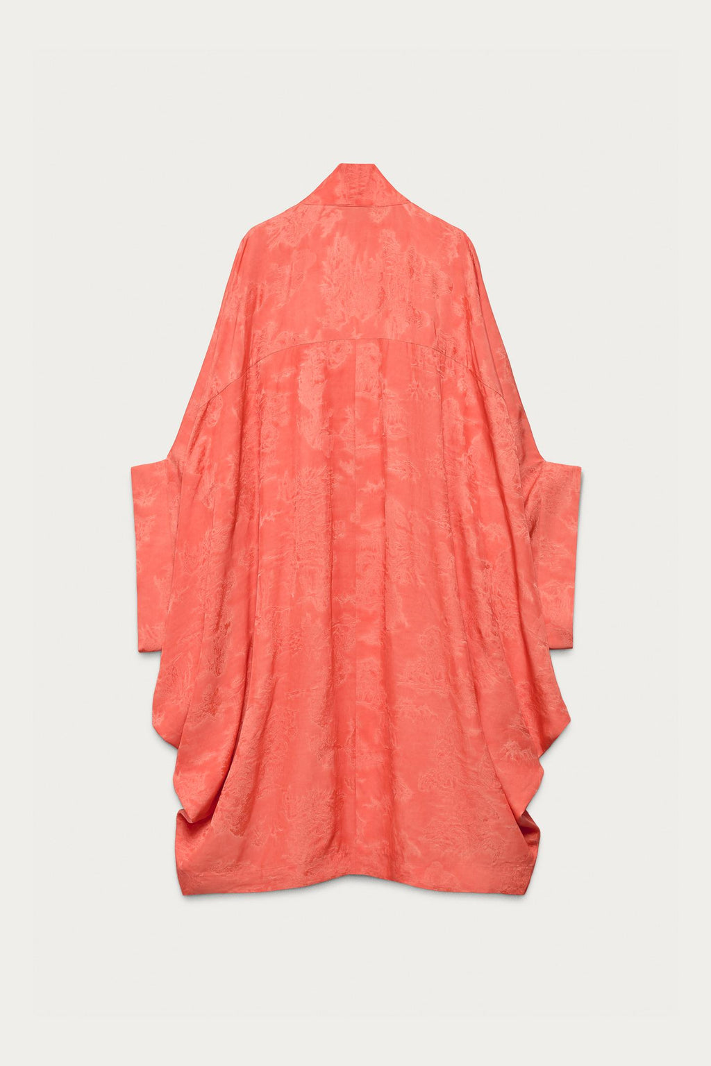 Orange Jacquard Kimono Knit Cardigan