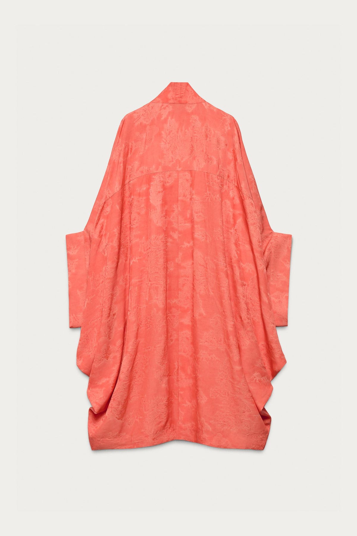 Orange Jacquard Kimono Knit Cardigan