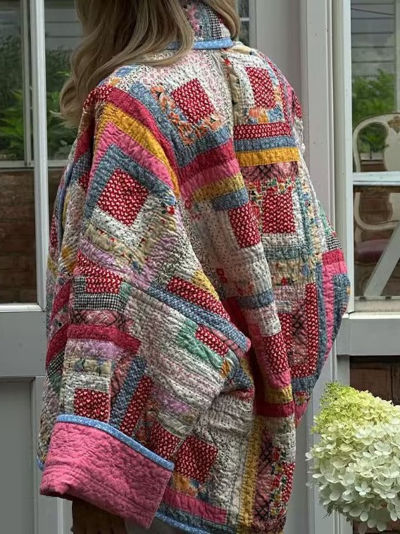 Quilted Jacket with Relaxed Fit and Print