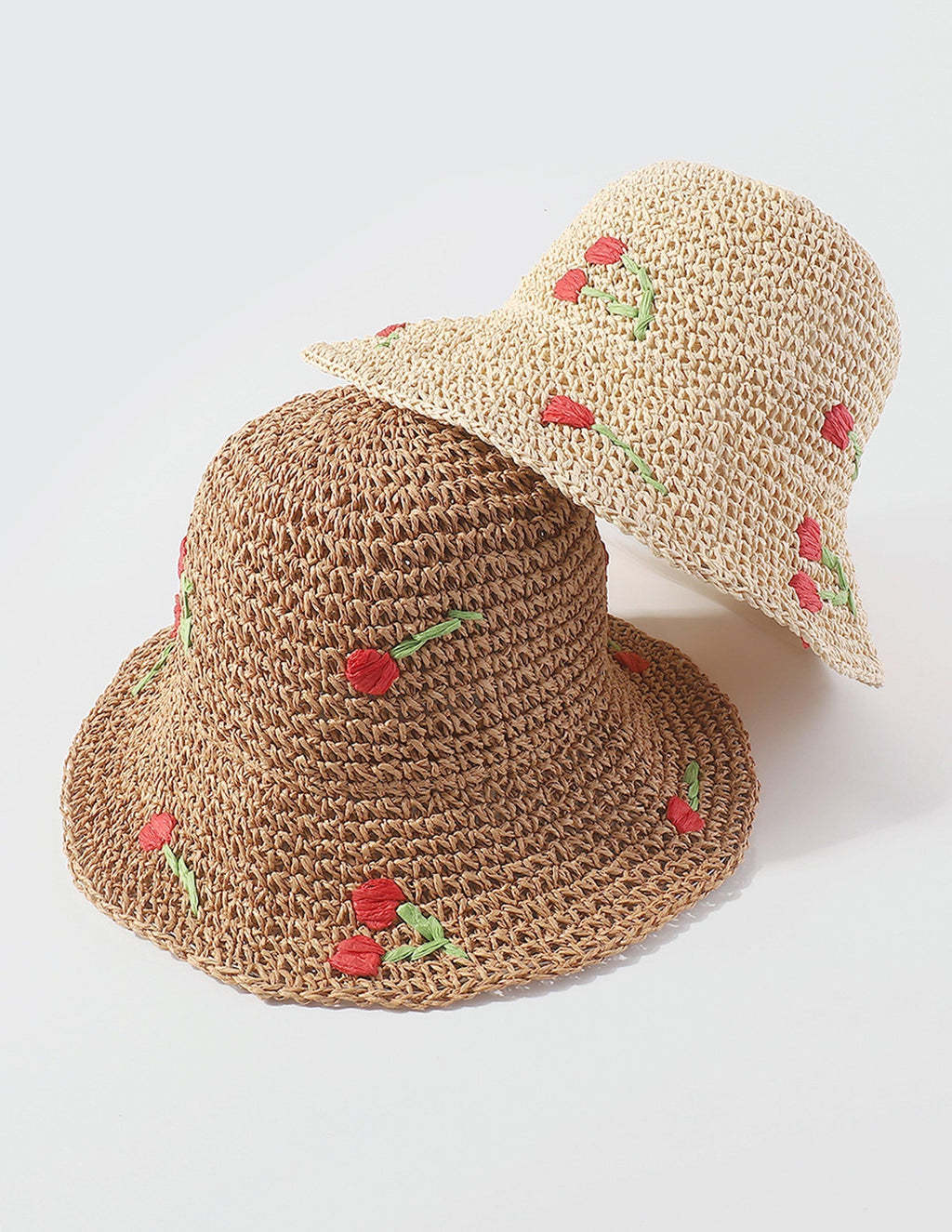 Modern Woven Flower Bucket Hat