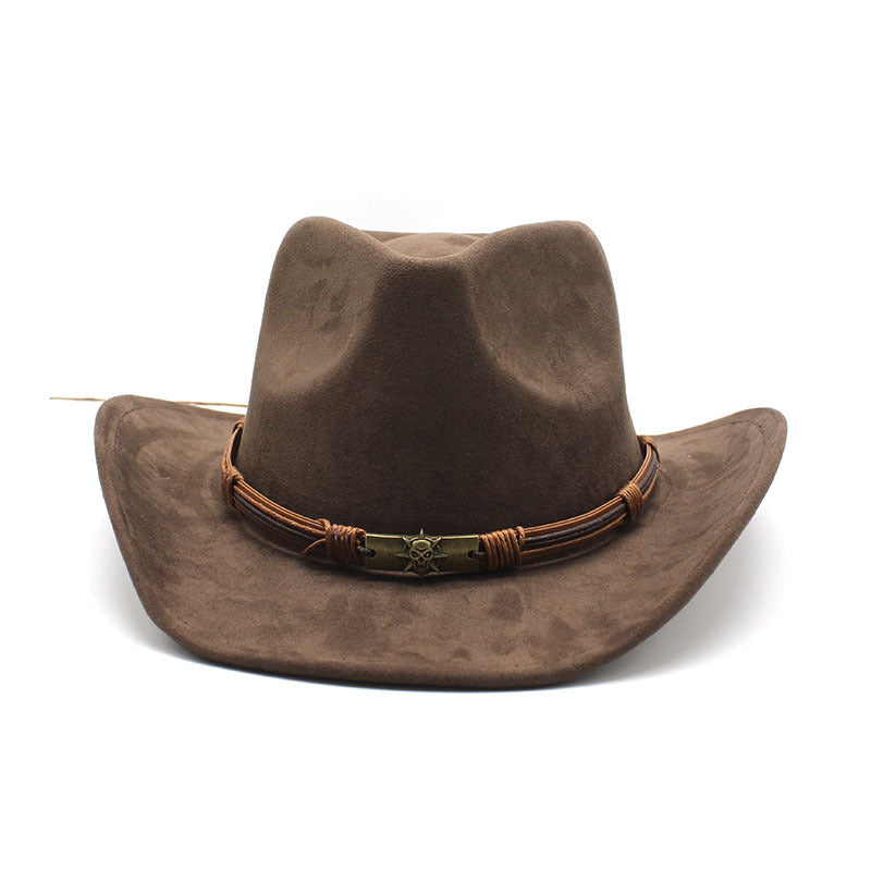 Modern Suede curled brim western cowboy hat