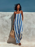 Modern Striped Linen Jumpsuit