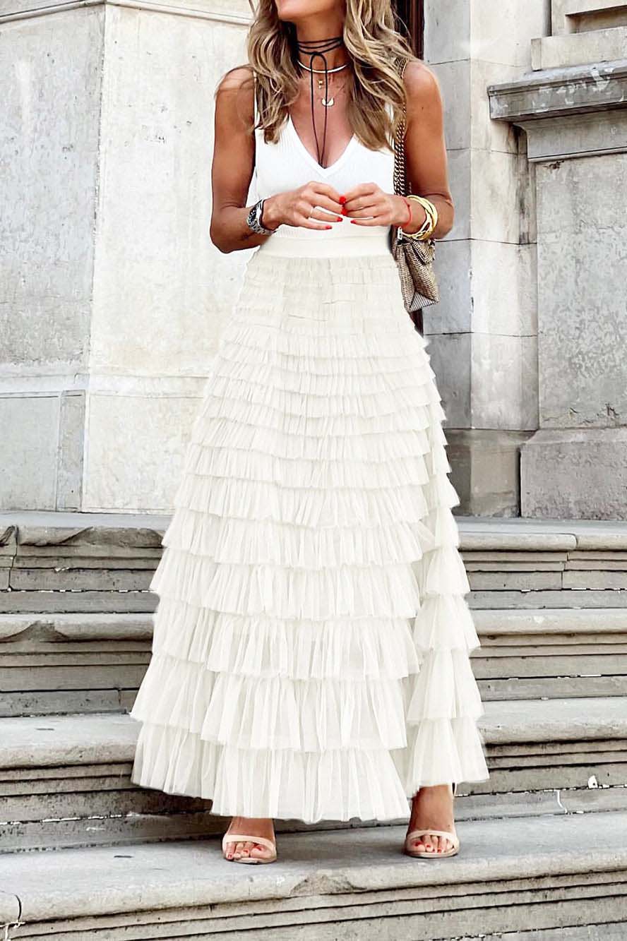 Modern Mesh Layered Cake Skirt
