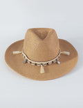 Modern Straw Hat With Shell Tassels