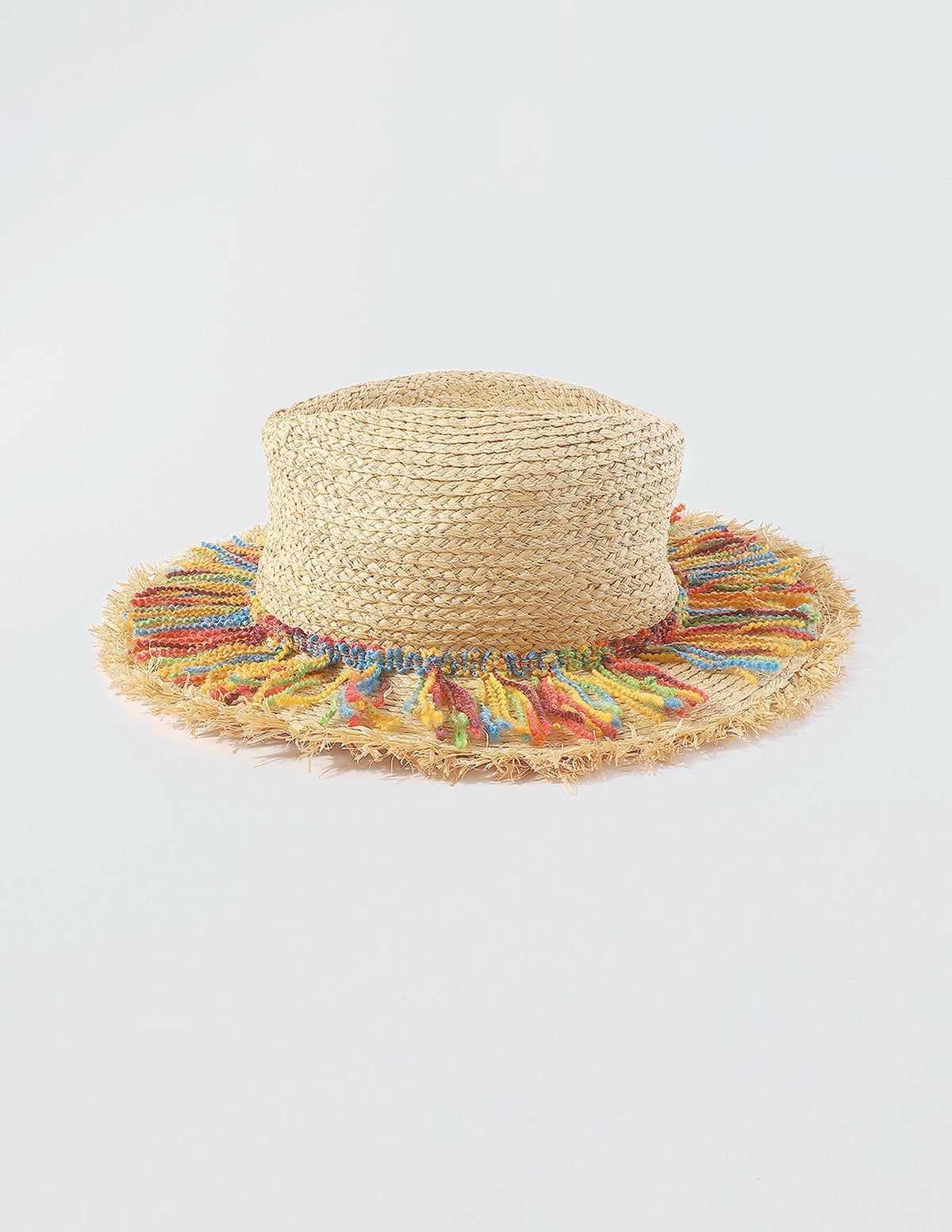 Modern Colorful Cotton Rope Tassel Straw Hat