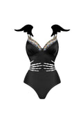 Modern Halloween Skeleton Wings Swimsuit