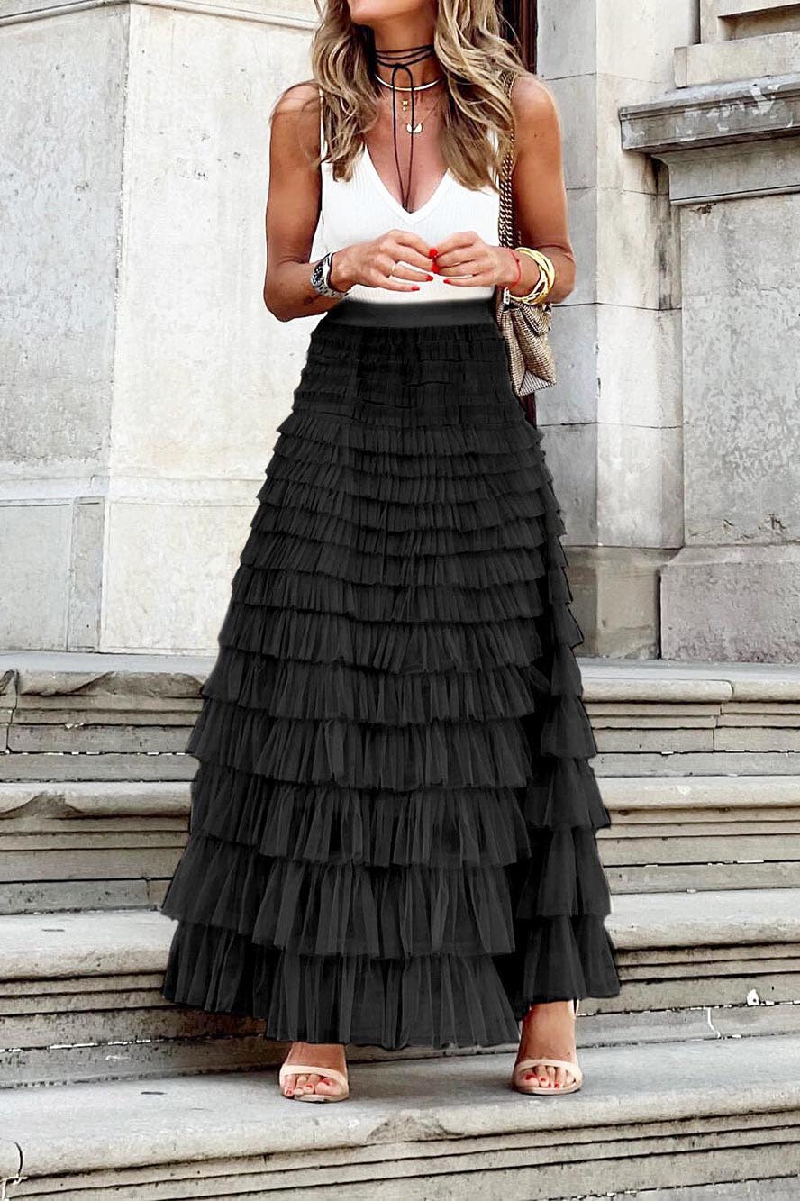Modern Mesh Layered Cake Skirt