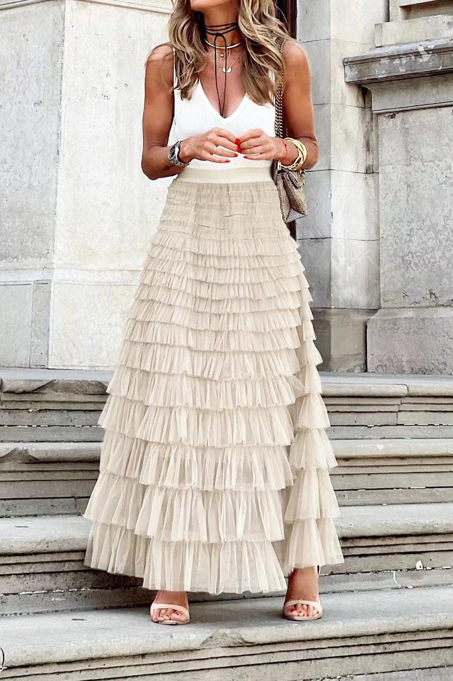 Modern Mesh Layered Cake Skirt