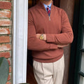 Wool Blend Sweater with Zip Front