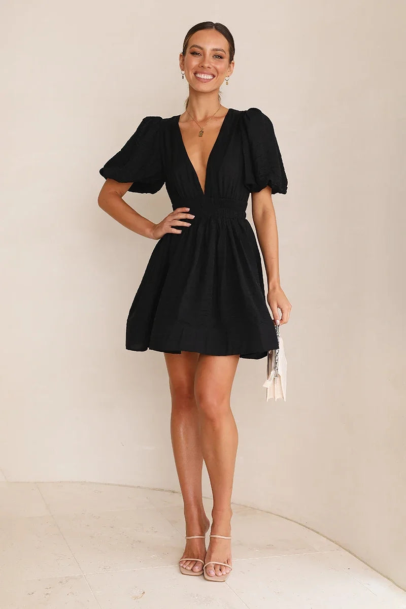 Erin Mini-Length Dress - Black