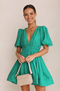 Erin Mini-Length Dress - Emerald