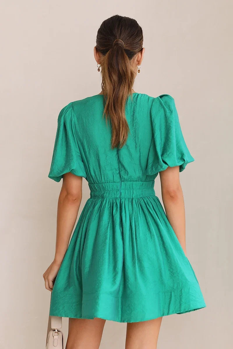 Erin Mini-Length Dress - Emerald