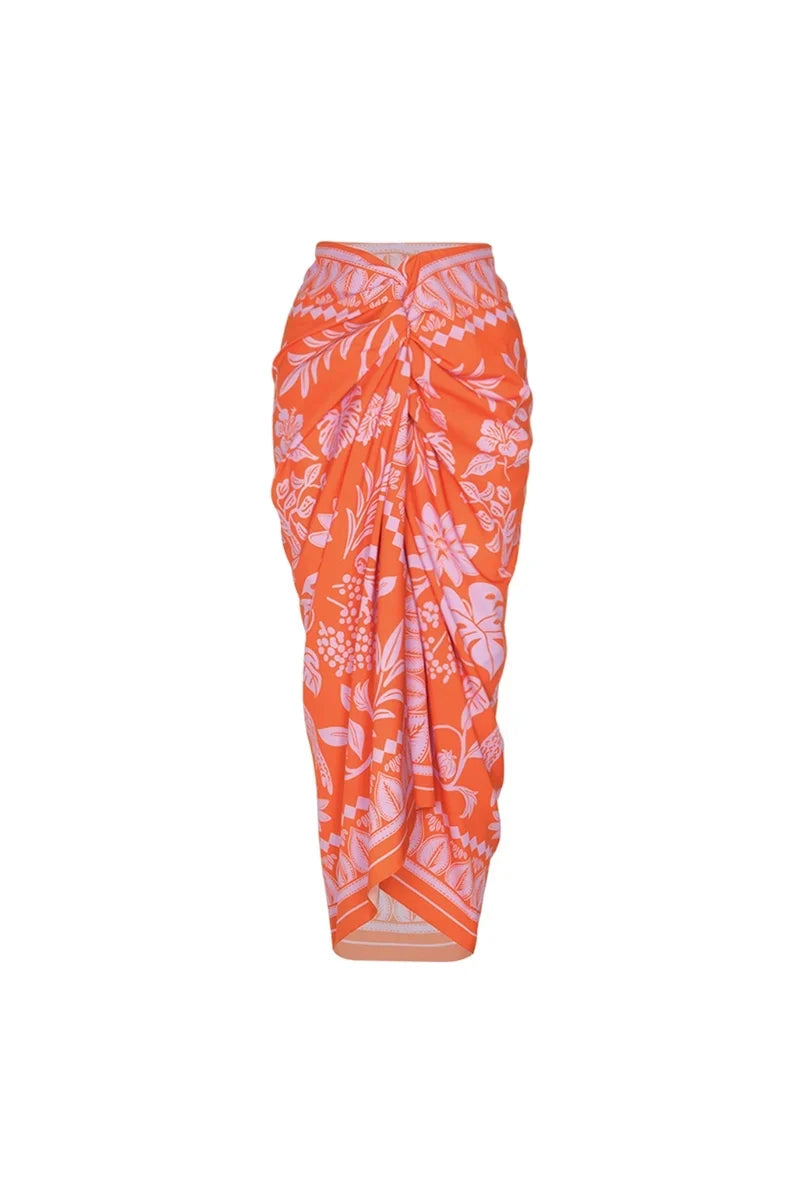 3D Flower Glossy Solid Swimwear Set
