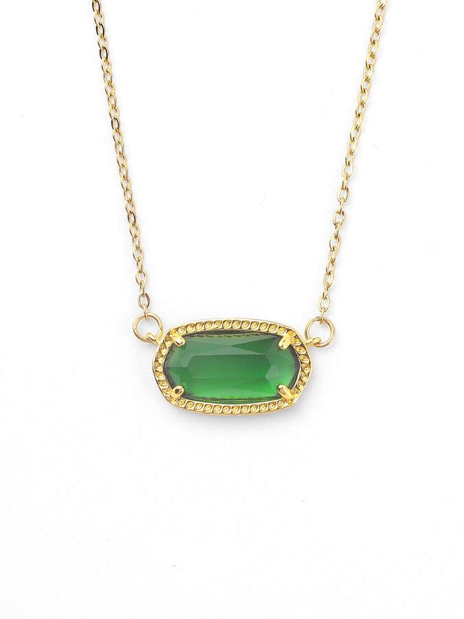 Statement Oval Birthstone Pendant Necklace