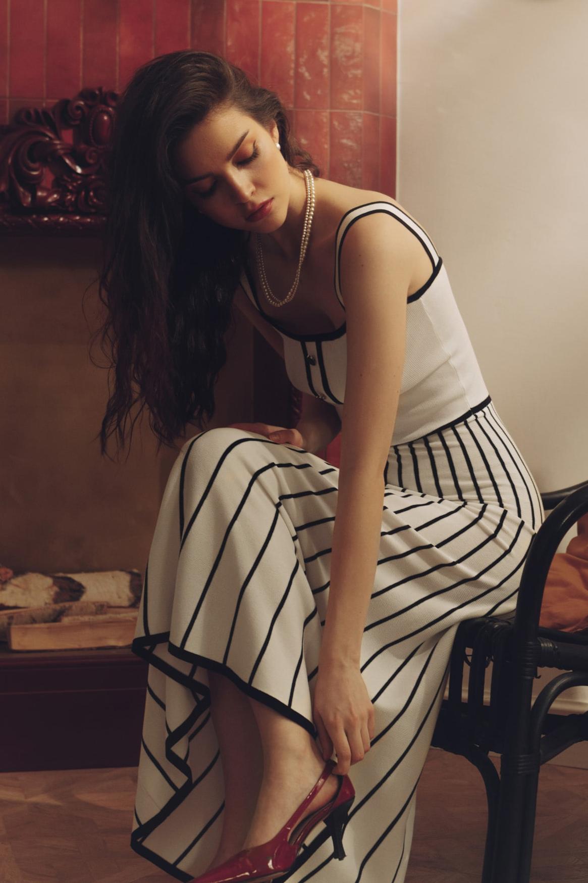 Pag Knit Cami Midi-Length Dress