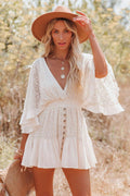 Modern Sexy Lace Splicing Bat Sleeve Dress