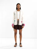 Coat with Fitted Cut, Floral Print and Relaxed Fit