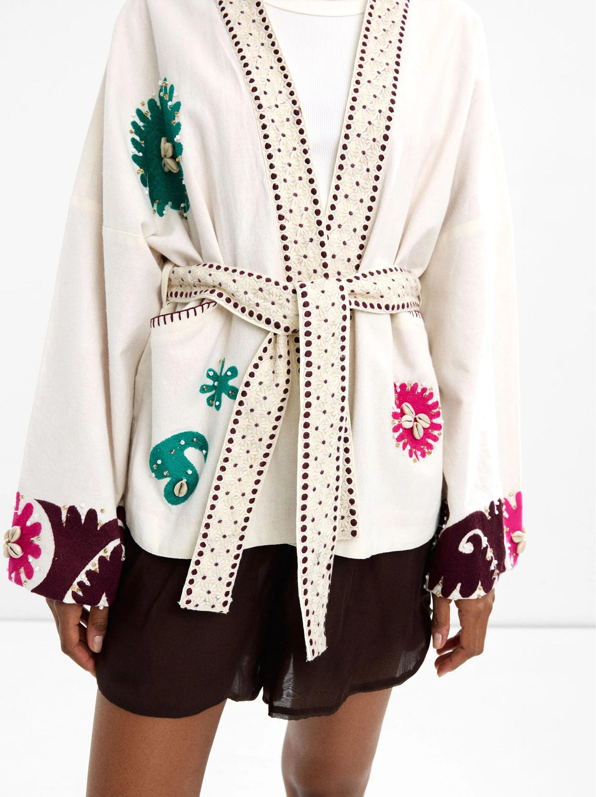 Coat with Fitted Cut, Floral Print and Relaxed Fit