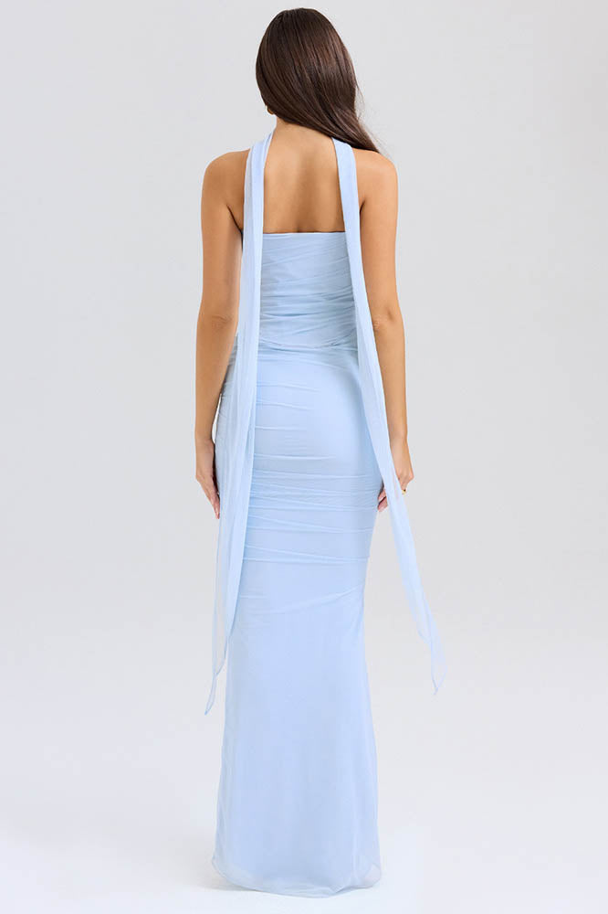 Coordinated Flowy Tie Strapless Slimming Skirt Set