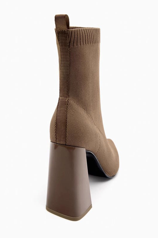 Retro Elastic Socks Ankle Boots
