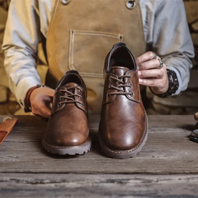 Casual Polished Leather Oxford Shoes