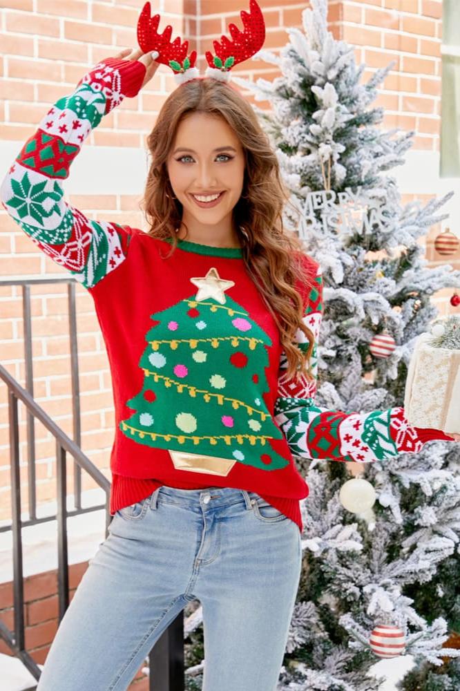 Cartoon Embroidered Knitted Knit Sweater