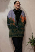 Modern Art-Inspired Knit Cardigan