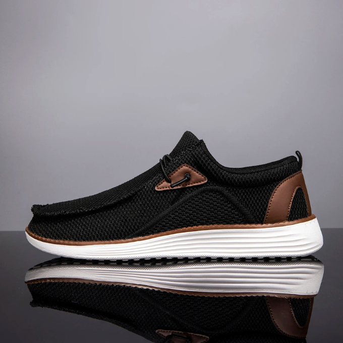 Mesh Loafers with Woven Detail