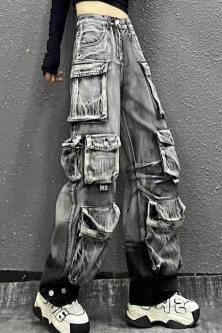 Modern Gradient Cargo Paratrooper Jeans