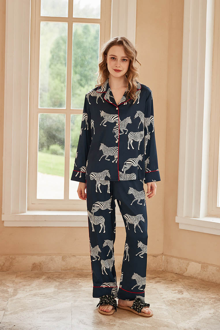 Coordinated Zebra Print Pajama Set