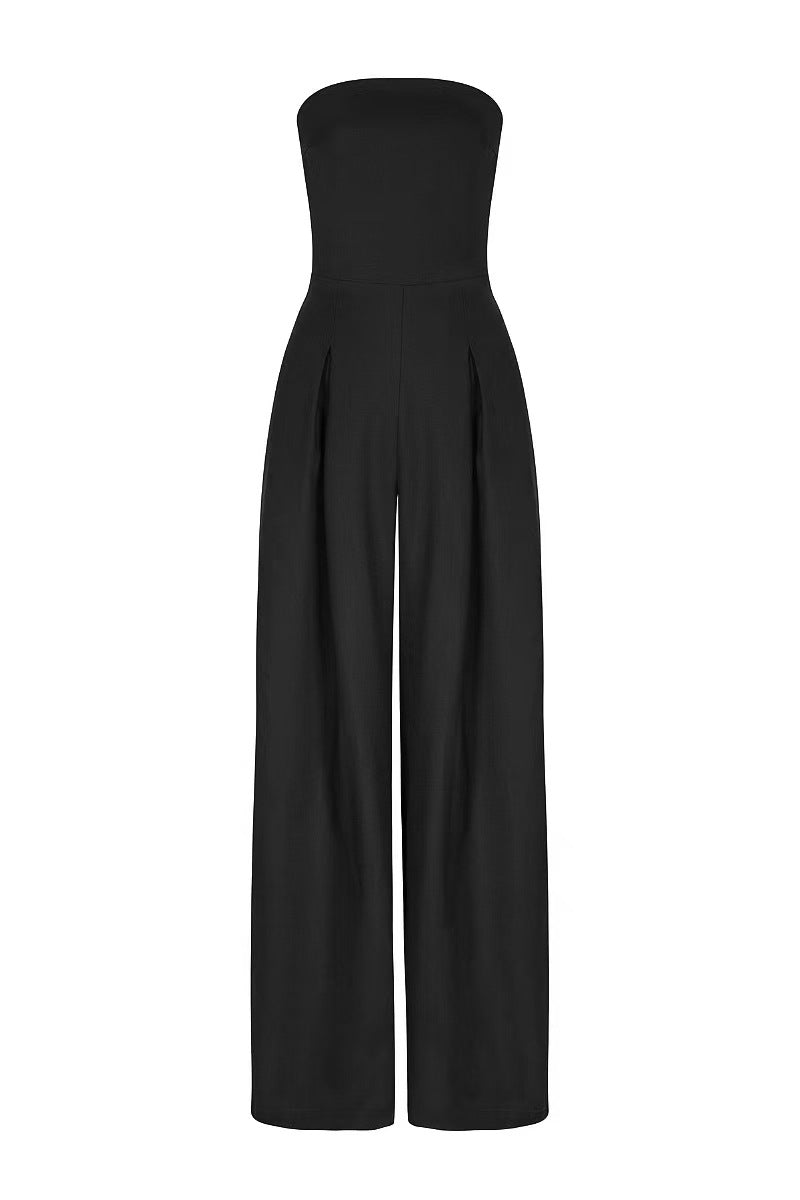 Starry Night-Strapless Open-Back Jumpsuit