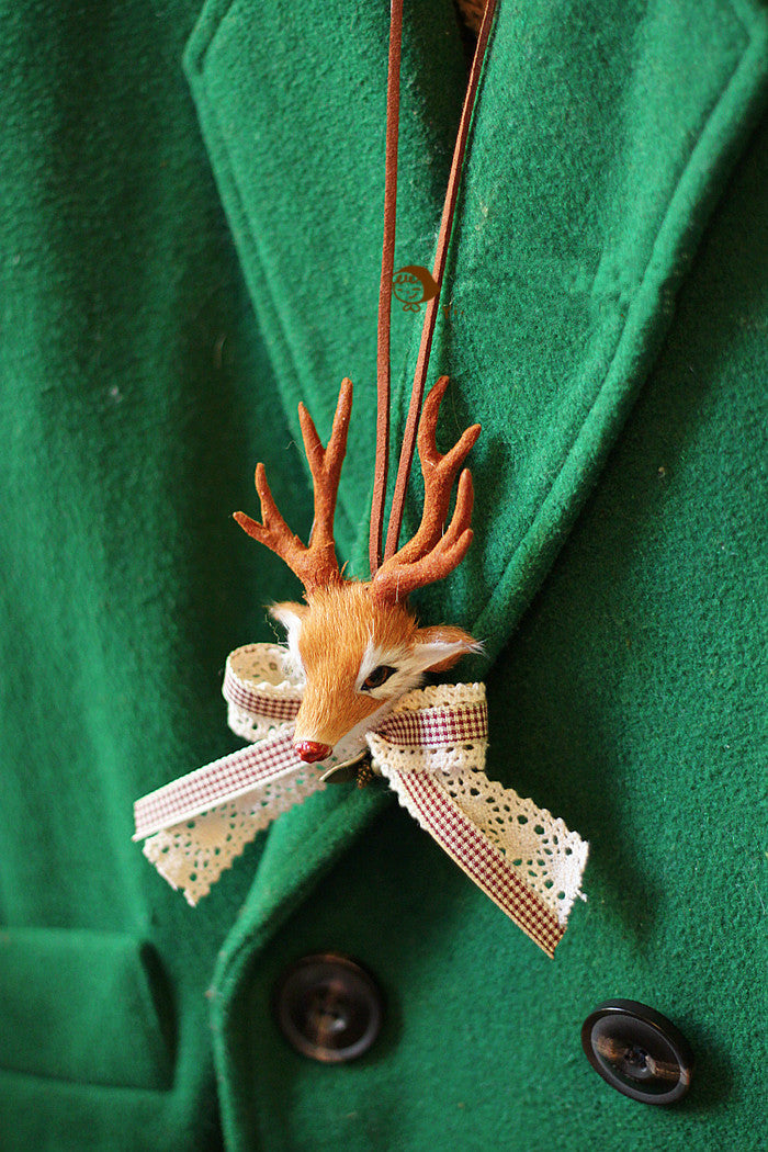 Handmade Christmas Reindeer Necklace