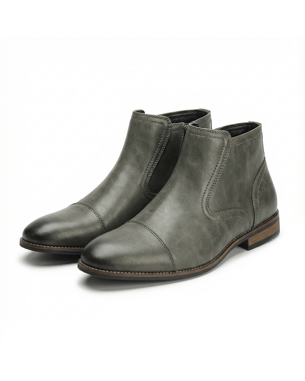 Chelsea Boots with Cap-Toe Detail