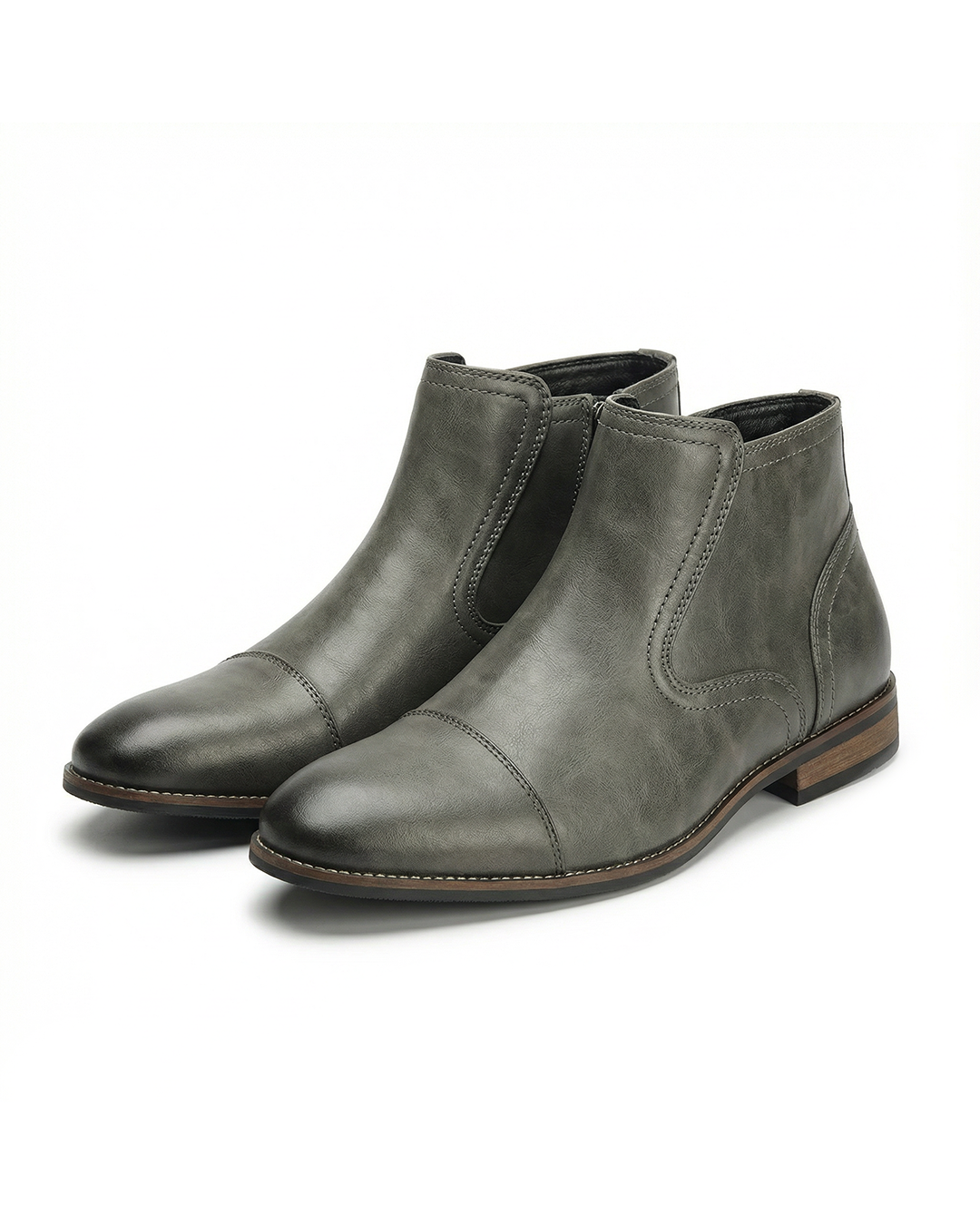 Chelsea Boots with Cap-Toe Detail
