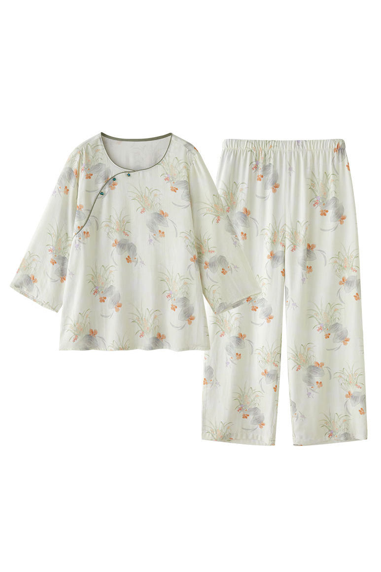 Eco-Friendly Fiber Patterned Pajama Set