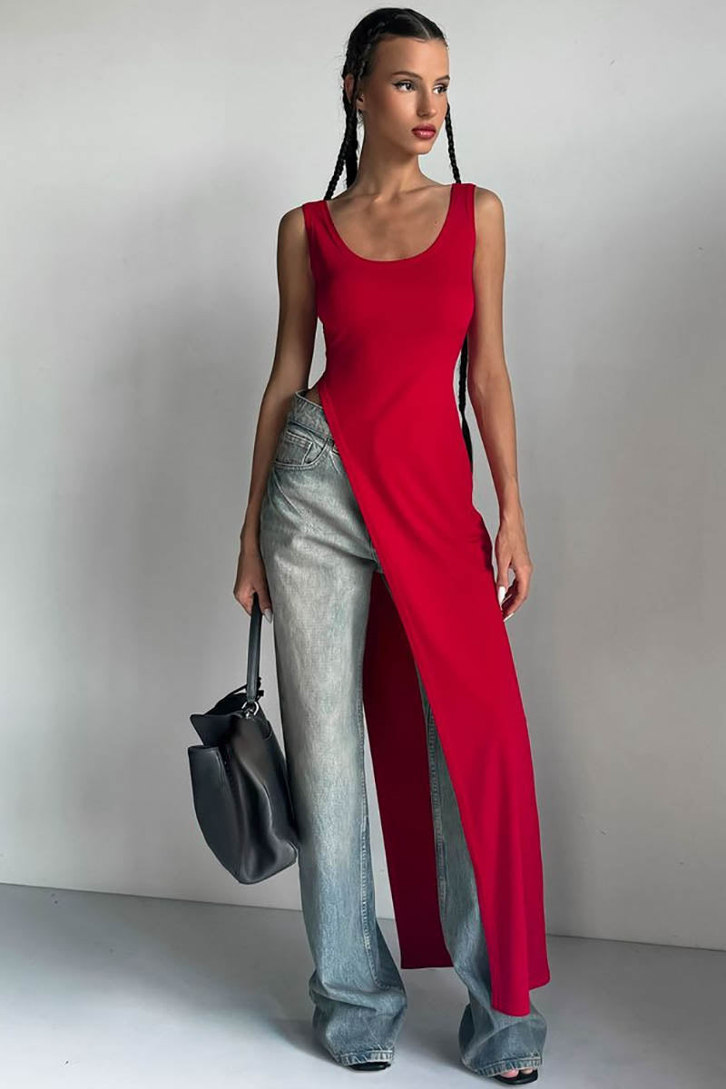 Urban Muse Slit Fitted Dress