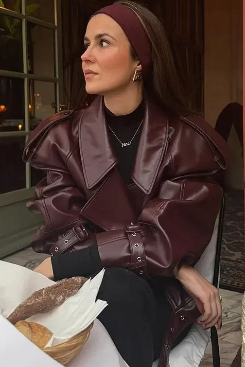 Modern British Moto Cropped Leather Jacket