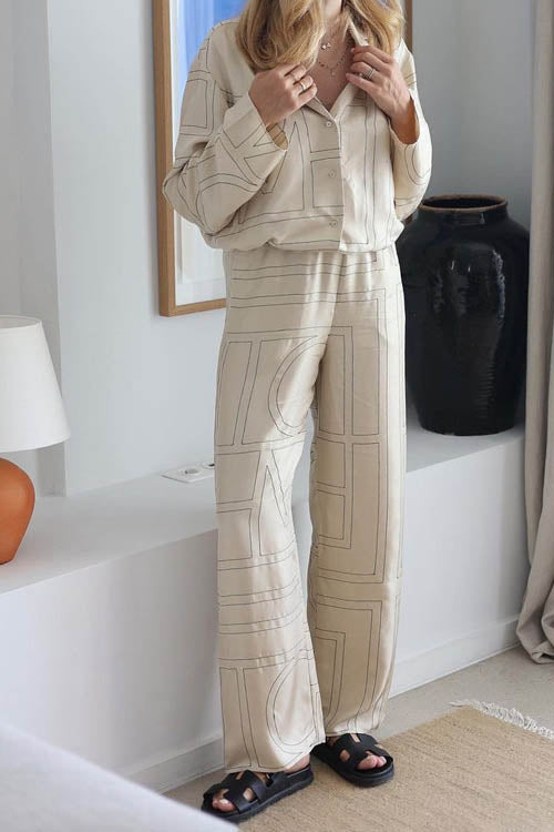 Coordinated Lettered Satin Lounge Set