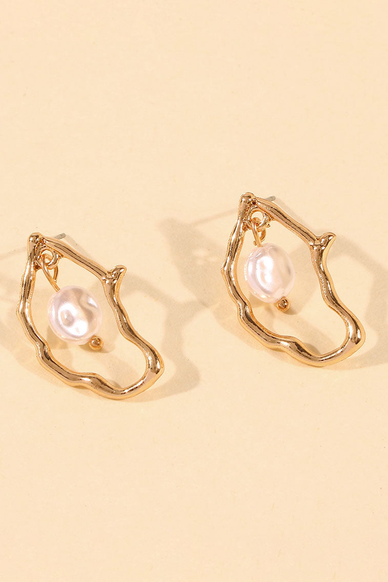 Statement Oyster Pearl - Irregular - Shaped Drop Earrings
