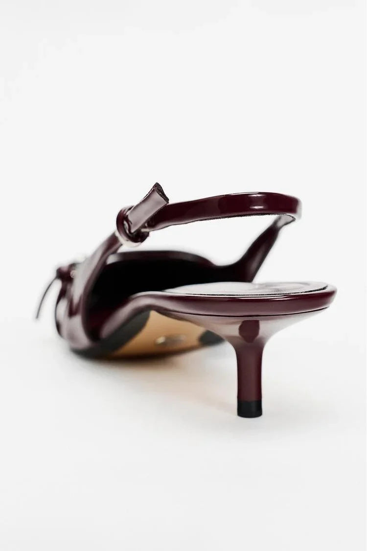 Modern Pointed Toe Buckle Slingback High Heels