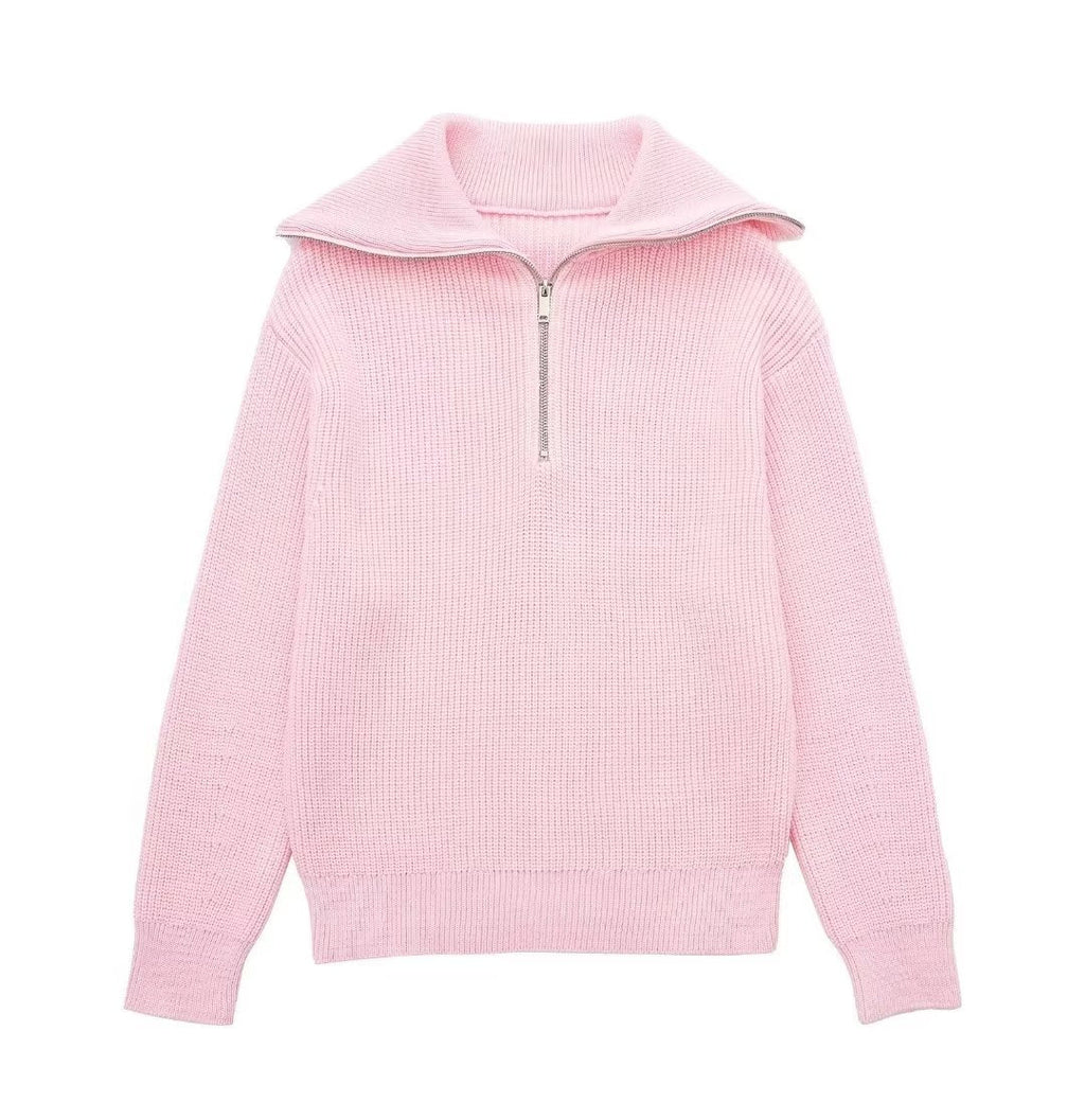 Holly Quarter Zip Knit Sweater