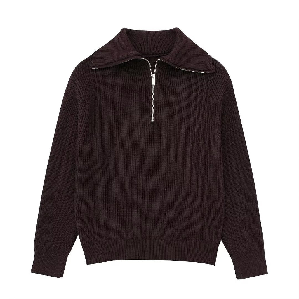 Holly Quarter Zip Knit Sweater